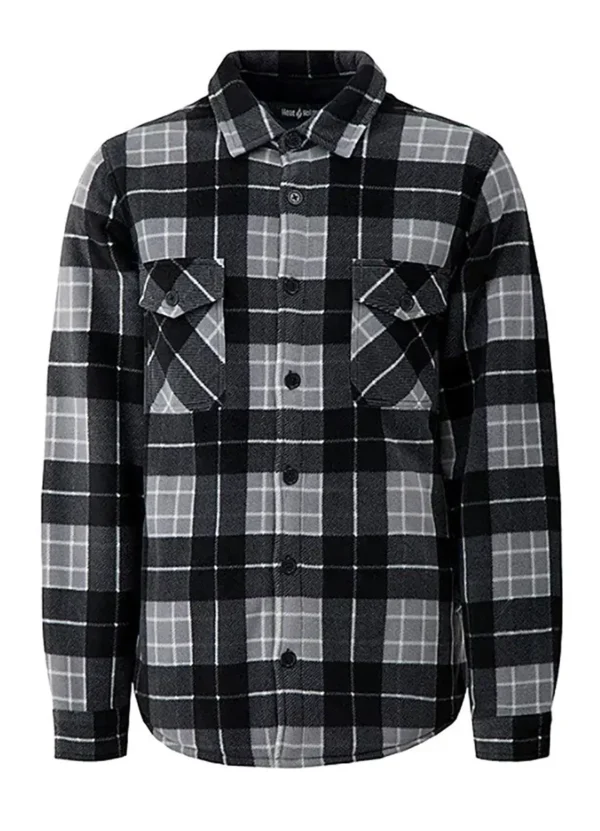 Men's Quilted Plaid Winter Jacket - Image 4