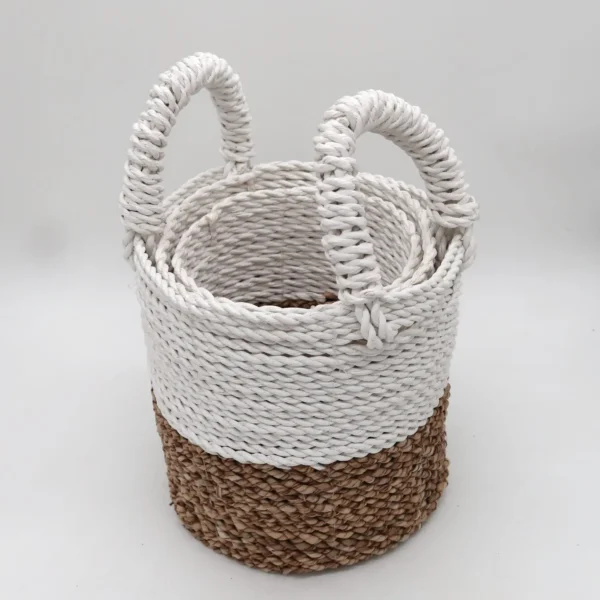 Seagrass Basket Set - Natural White - Image 3