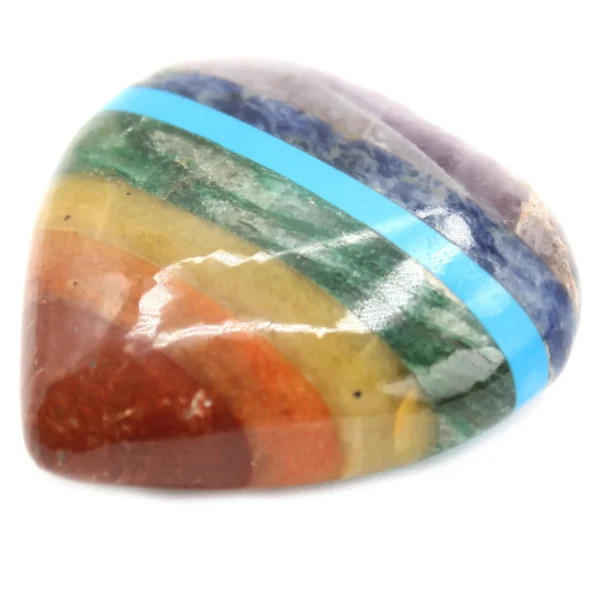 Handcrafted Chakra Hearts 45-60mm - Seven Colored Healing Gemstones - Image 5