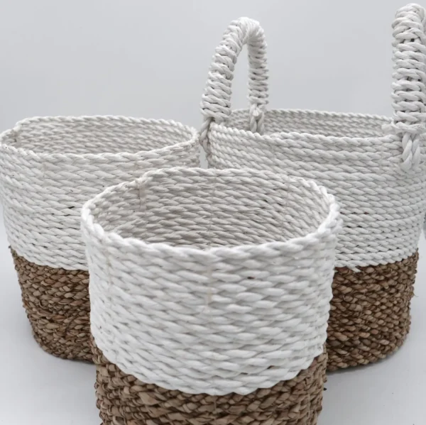 Seagrass Basket Set - Natural White - Image 4