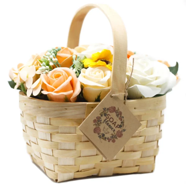 Large Orange Bouquet in Wicker Basket - Image 4