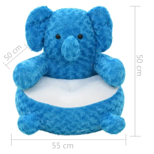 vidaXL Elephant Cuddly Toy Plush Blue - Image 4