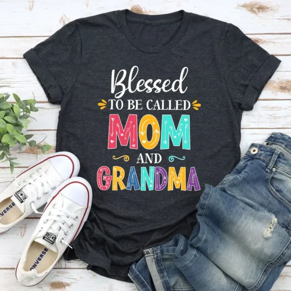 Blessed To Be Called Mom and Grandma T-Shirt - Image 2