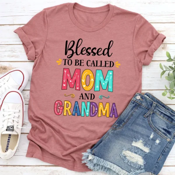 Blessed To Be Called Mom and Grandma T-Shirt - Image 7