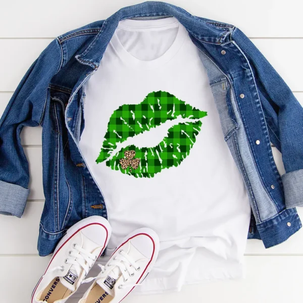 Shamrock Lips T-Shirt - Image 2