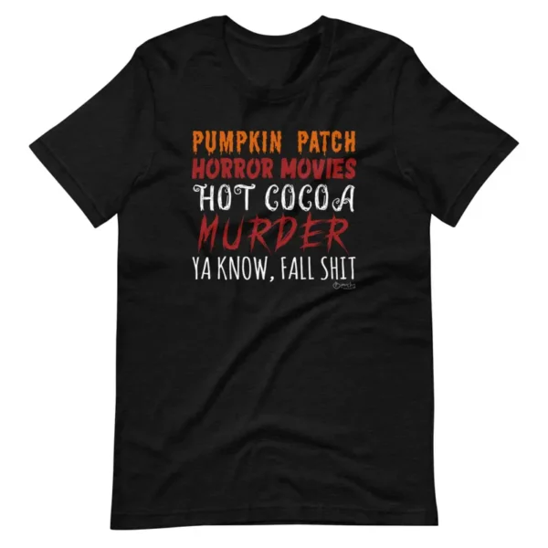 Pumpkin Patch Horror Movies Hot Cocoa T-Shirt - Image 3