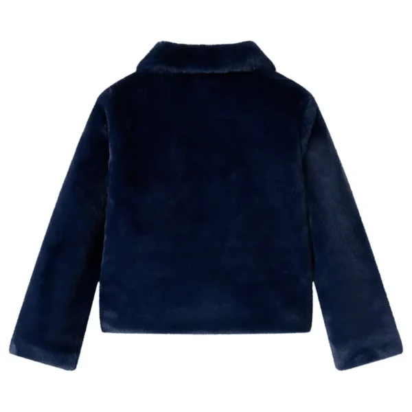 Kids' Coat Faux Fur Navy 128 - Image 2