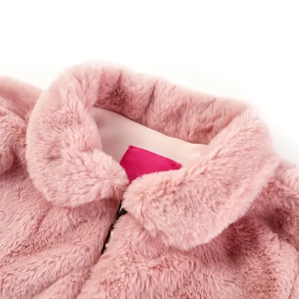 Kids' Coat Faux Fur Pink 128 - Image 3