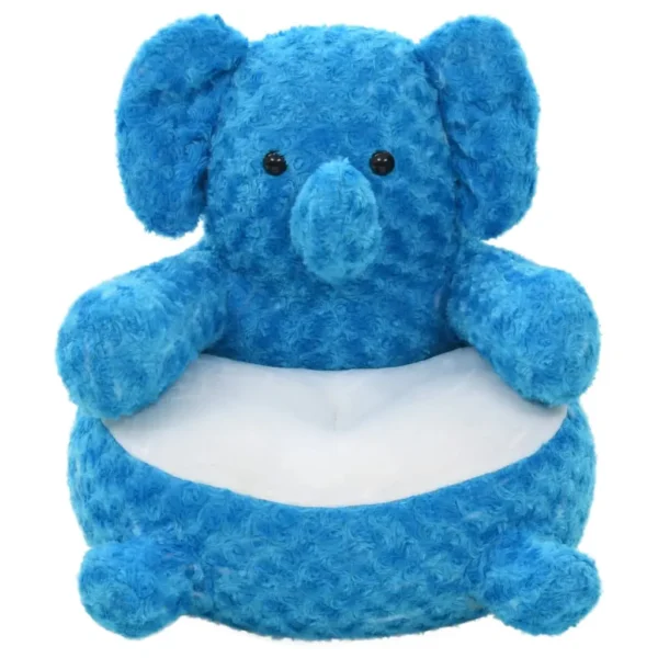 vidaXL Elephant Cuddly Toy Plush Blue - Image 5