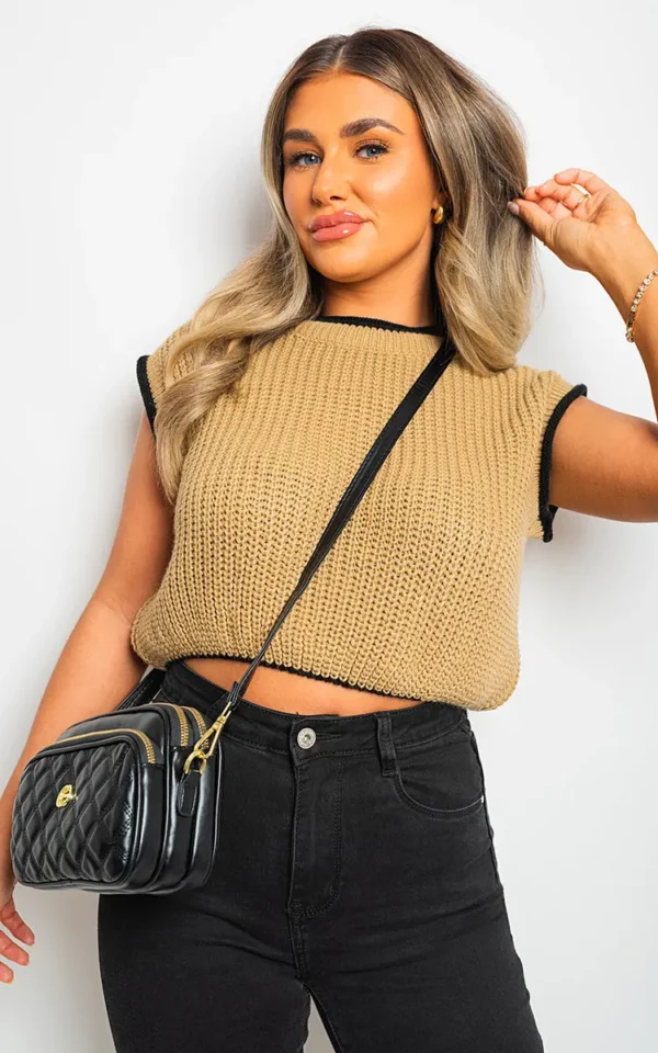 Knitted Sleeveless Crop Top - Image 4