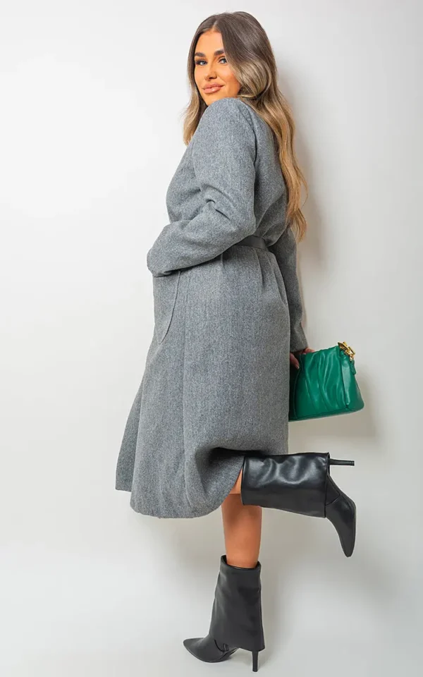 Wrap Belted Long Coat - Image 2