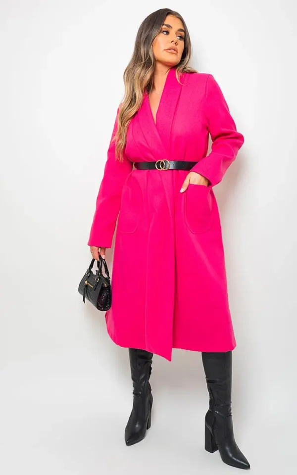 Wrap Belted Long Coat - Image 6