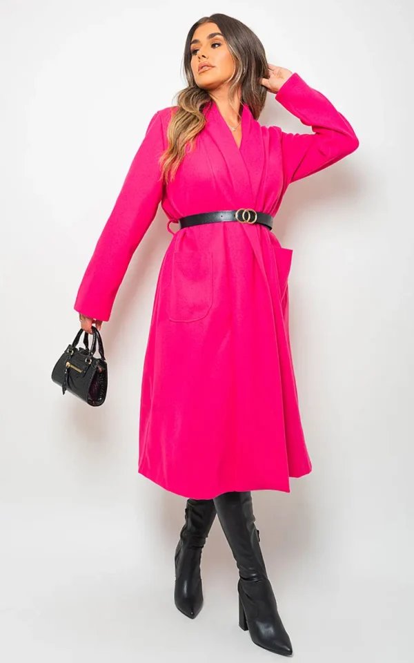 Wrap Belted Long Coat - Image 9