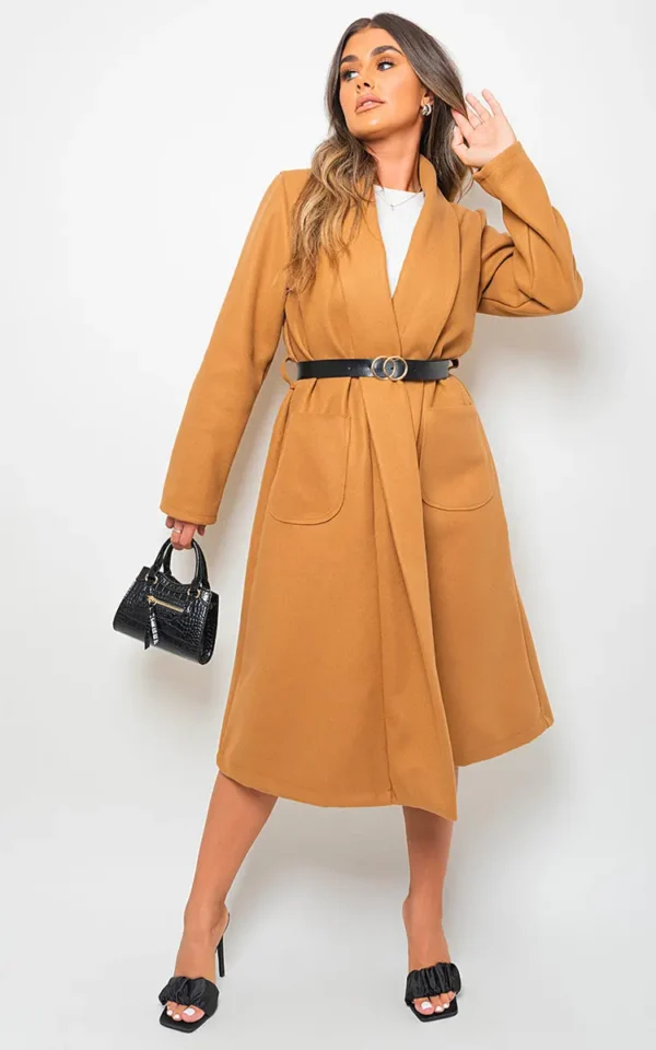 Wrap Belted Long Coat - Image 14