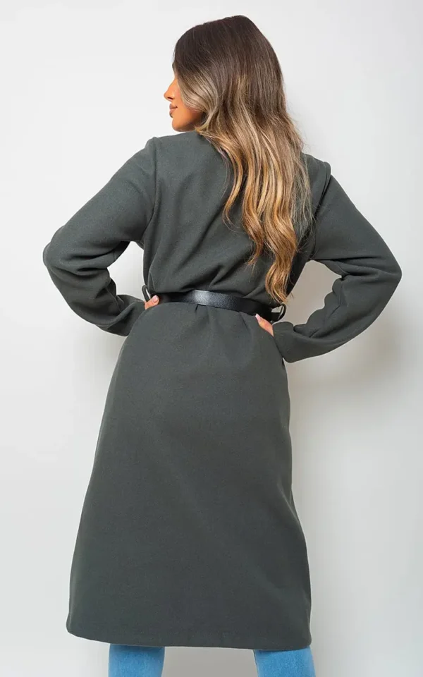 Wrap Belted Long Coat - Image 17