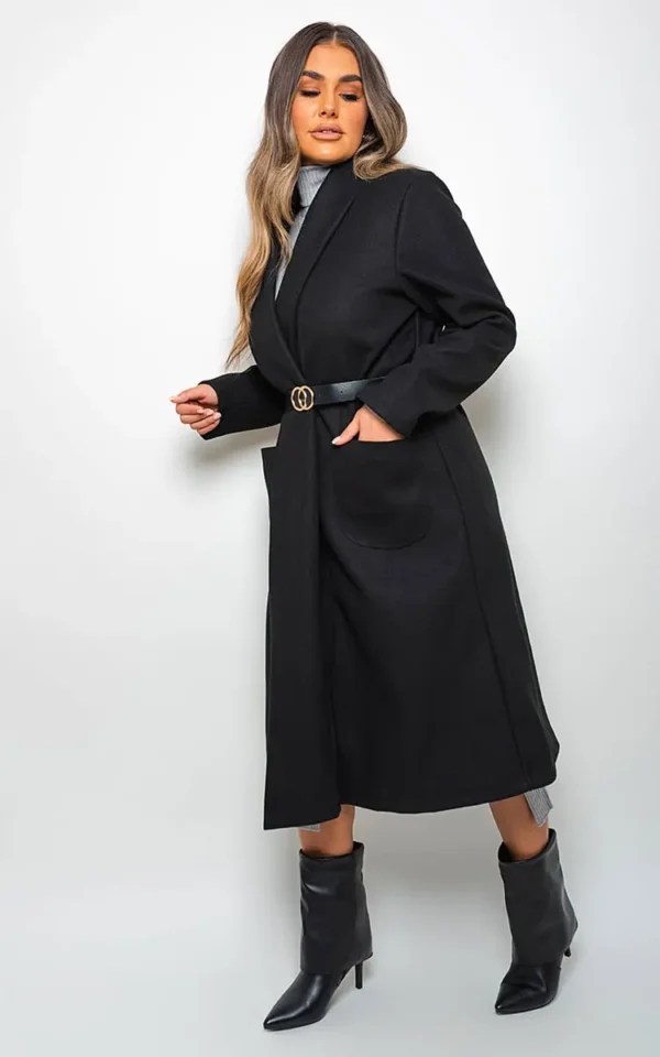 Wrap Belted Long Coat - Image 21