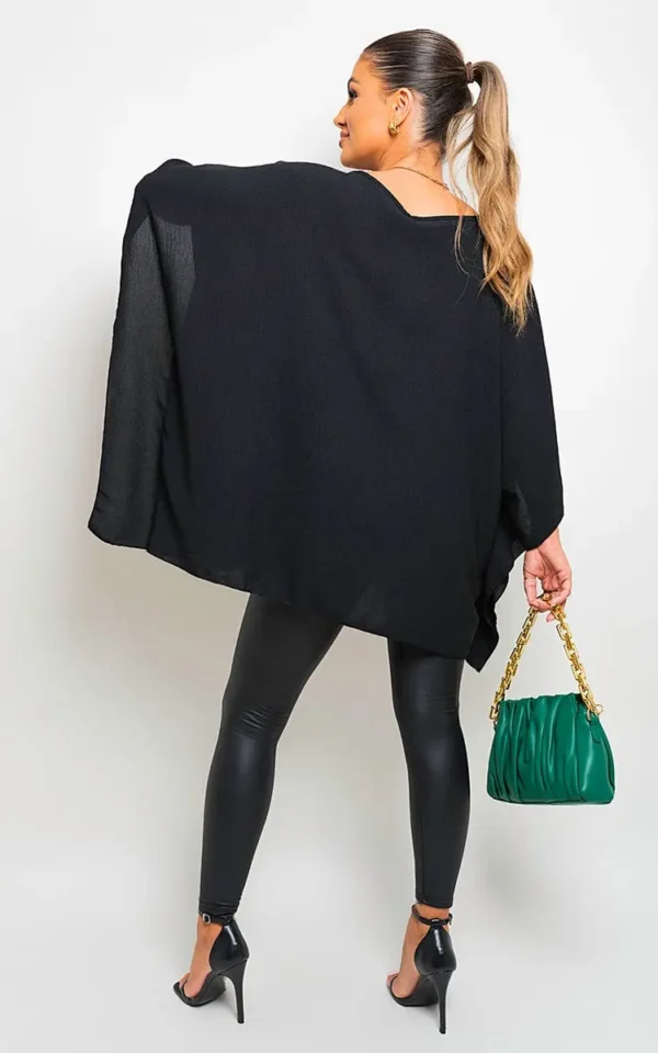 Oversized Batwing Sleeve Casual Tops - Image 2