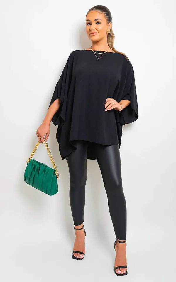 Oversized Batwing Sleeve Casual Tops - Image 3