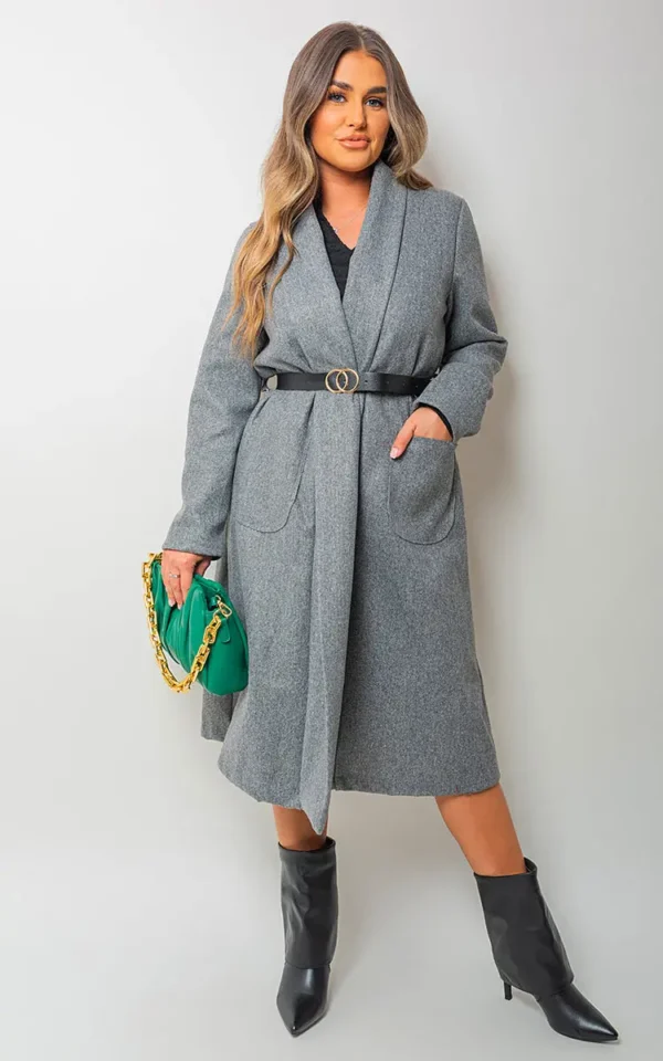 Wrap Belted Long Coat - Image 22