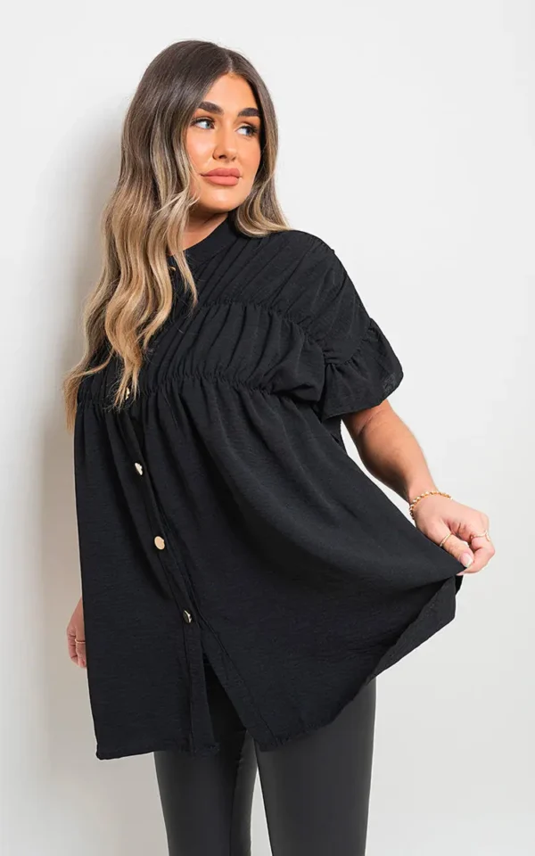 Button Down Pleated Frill Tops - Image 14