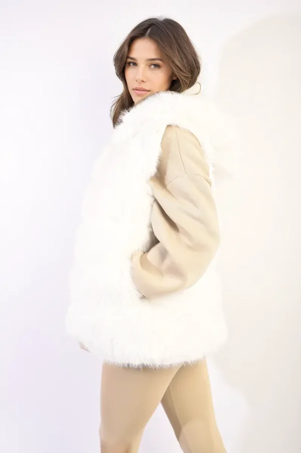 Sleeveless Faux Fur Jacket - Image 7