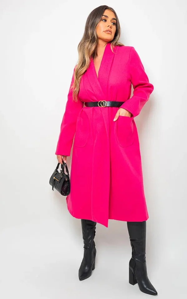 Wrap Belted Long Coat - Image 25