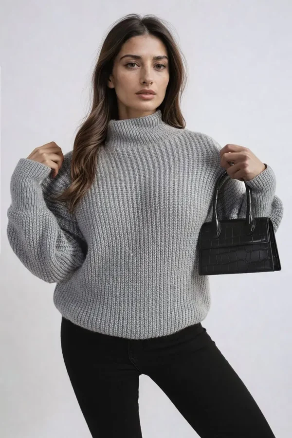 Buttons Long Sleeves Chunky Knit Top - Image 13