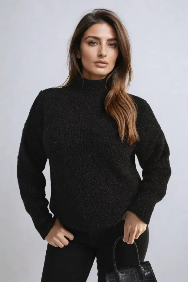 Buttons Long Sleeves Chunky Knit Top - Image 15