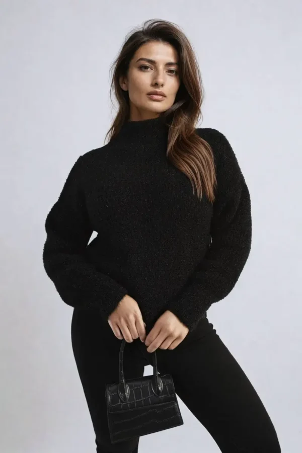 Buttons Long Sleeves Chunky Knit Top - Image 17