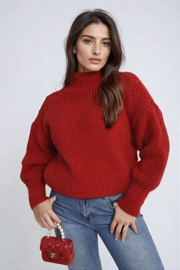 Buttons Long Sleeves Chunky Knit Top - Image 24