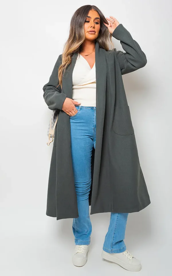 Wrap Belted Long Coat - Image 30