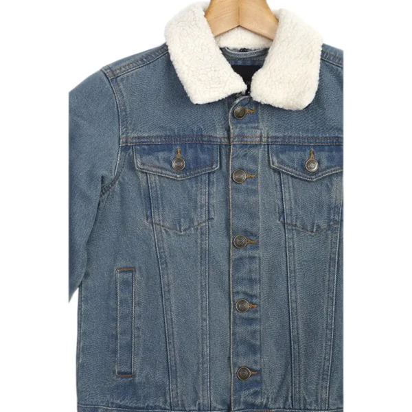 Brave Soul Larson Denim Jacket - Stylish & Versatile Boys' Denim Jacket with Detachable Cream Borg Collar - Image 4