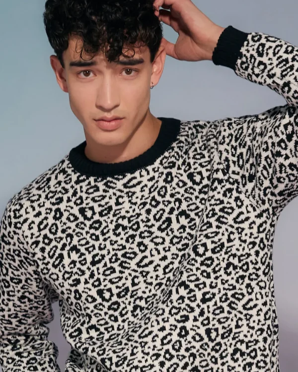 Leopard Wool & Cashmere Knitted Jumper - Image 3