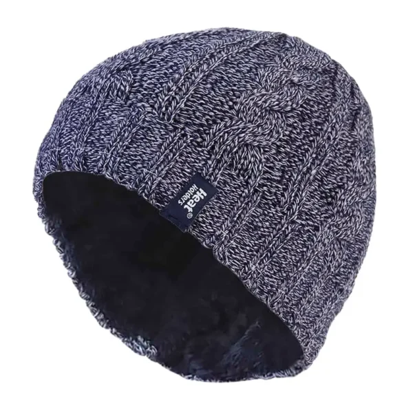 Ladies Cable Knit Thermal Fleece Lined Winter Hat - Image 9