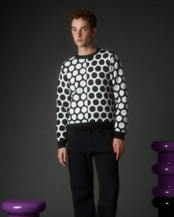 Reversed Circles Wool & Cashmere Jumper Black - Image 3