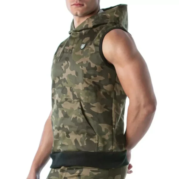 Army Sleeveless Hoodie - Size : XL