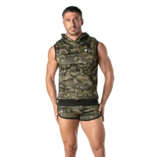 Army Sleeveless Hoodie - Size : XL - Image 2