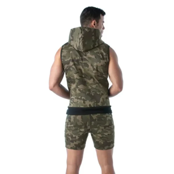 Army Sleeveless Hoodie - Size : XL - Image 3