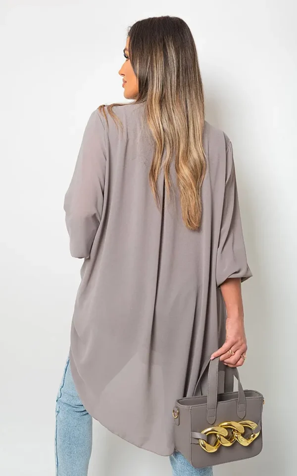 Oversized Ruffle Long Sleeve Tops - Image 6