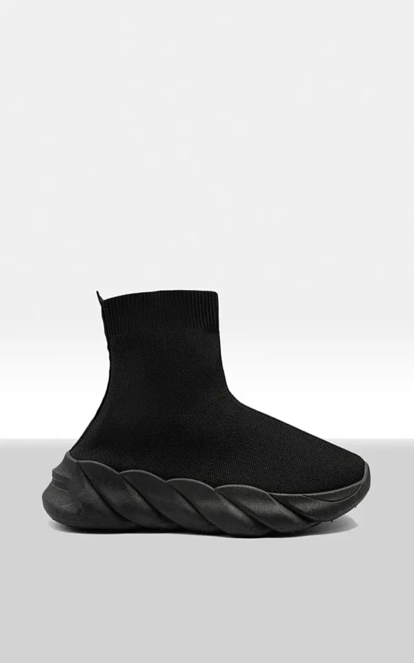 Chunky Sole Knitted Sock Trainers - Image 4