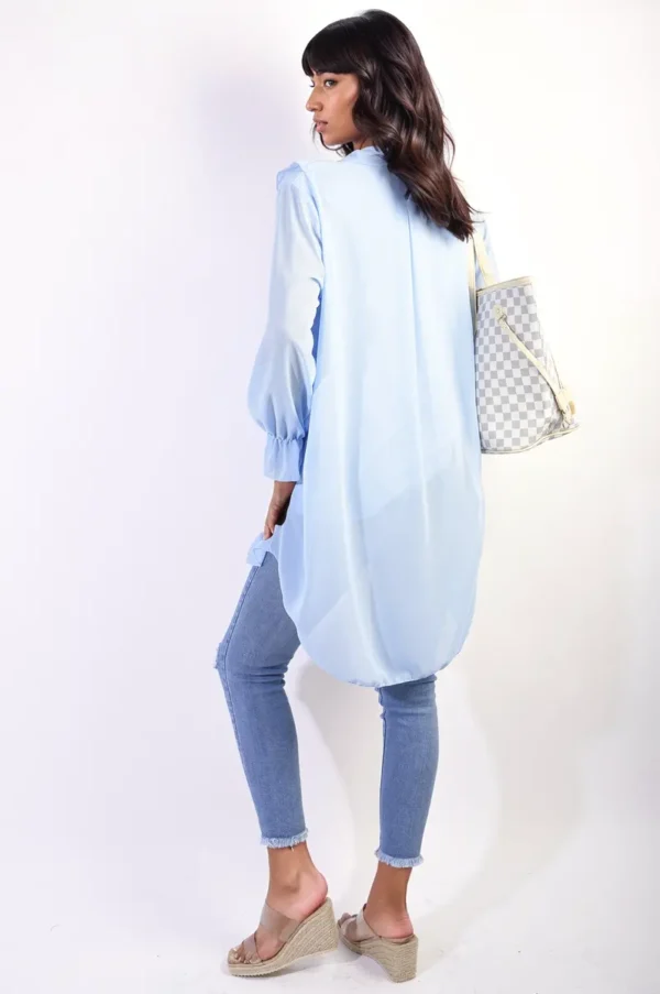 Oversized Ruffle Long Sleeve Tops - Image 8