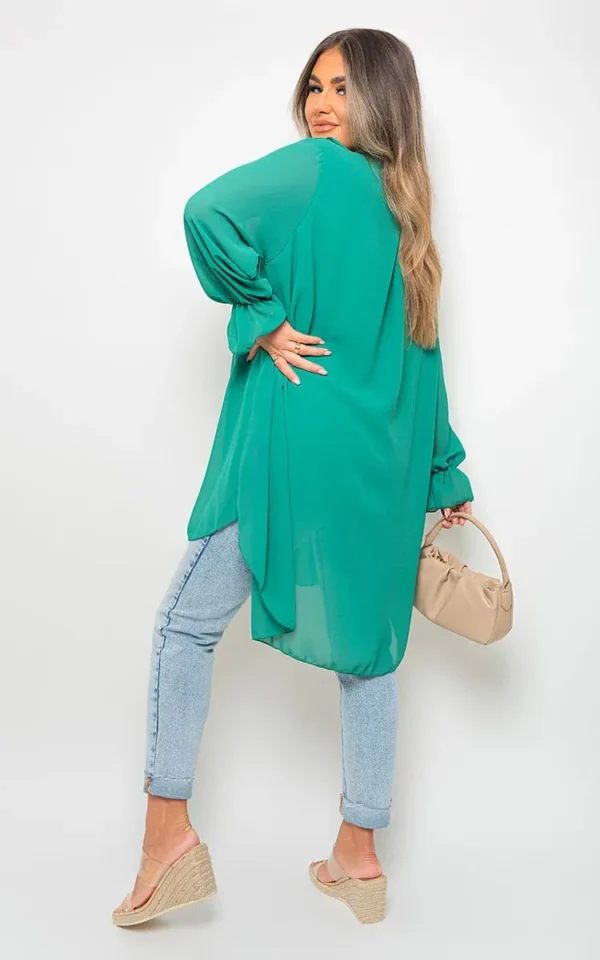 Oversized Ruffle Long Sleeve Tops - Image 20