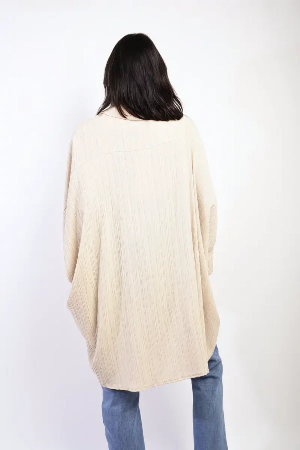 Oversized Long Sleeve Button Front Top - Image 6