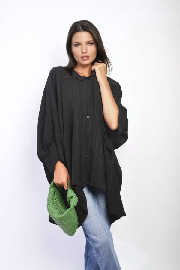 Oversized Long Sleeve Button Front Top - Image 20