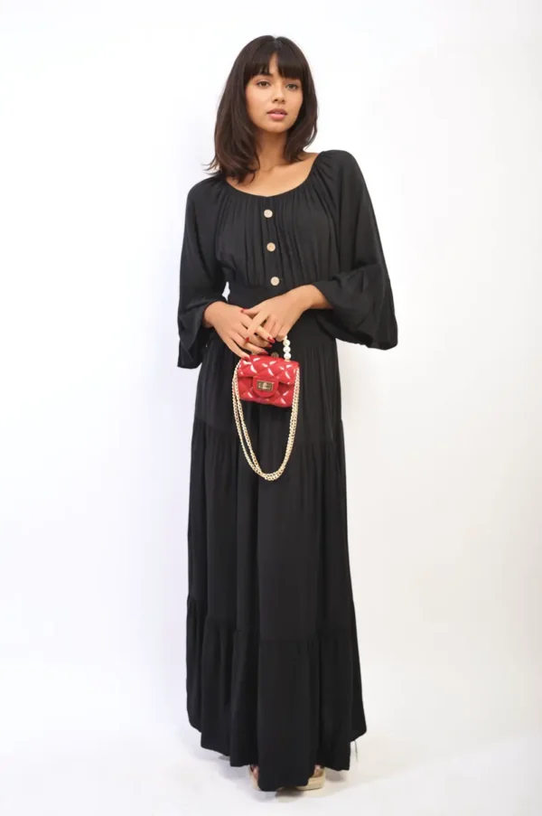 Ruffle Hem Sleeve Shirred Waist Tiered Maxi Dress - Image 14