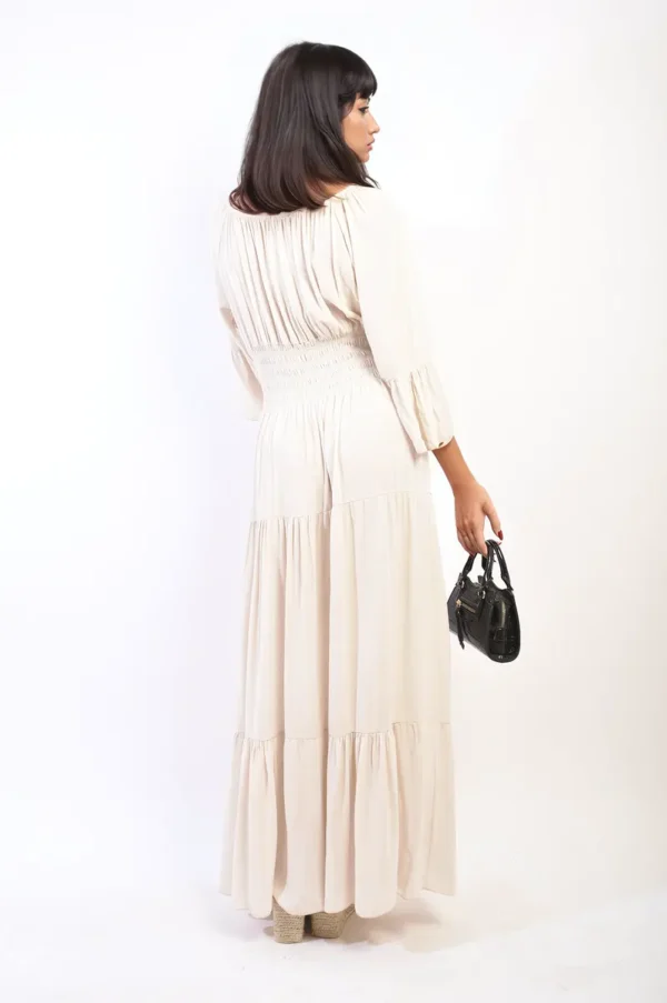 Ruffle Hem Sleeve Shirred Waist Tiered Maxi Dress - Image 31