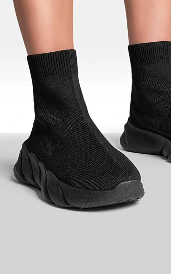 Chunky Sole Knitted Sock Trainers - Image 9