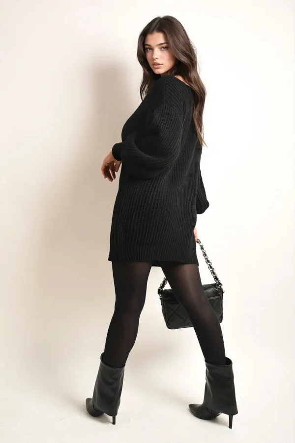 Chunky High Neck Knitted Jumper - Image 7