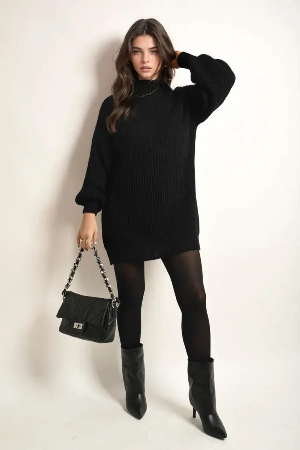 Chunky High Neck Knitted Jumper - Image 16