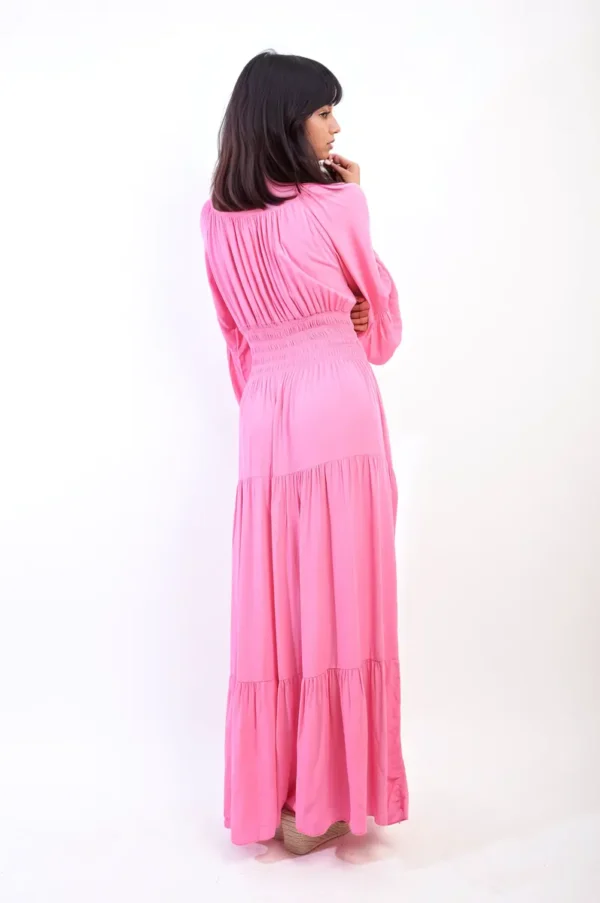 Ruffle Hem Sleeve Shirred Waist Tiered Maxi Dress - Image 51